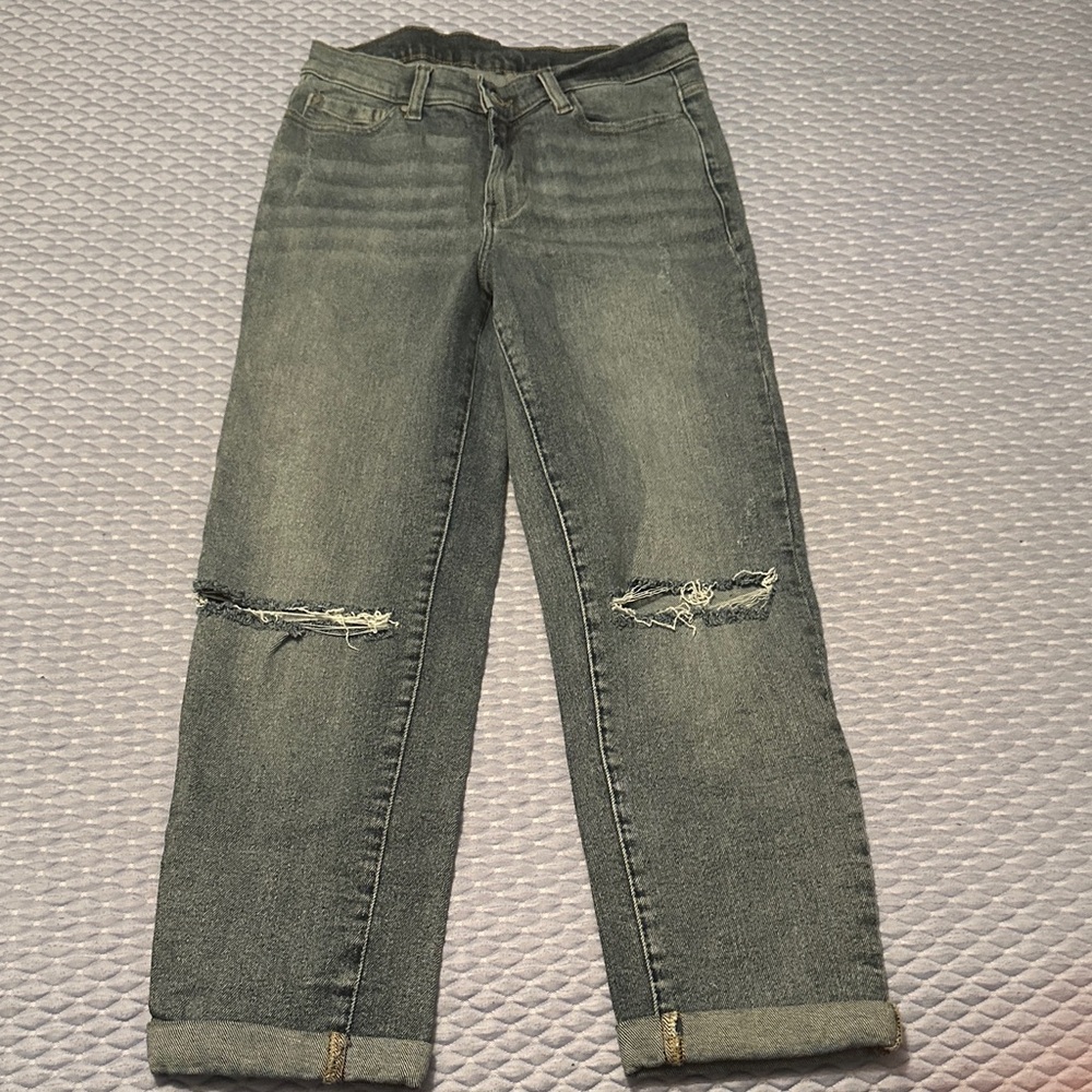 Distressed Gray Women Jeans